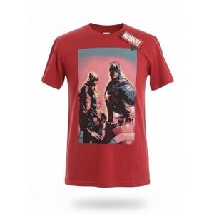 Marvel Comics Captain‎ America Wolverine Graphic Print Red T-Shirt